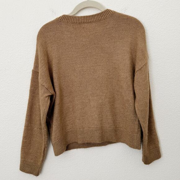 [Anthropologie] Brown Oh Deer Crew Neck Reindeer Sweater Holiday XSP XS Petite - Picture 3 of 11